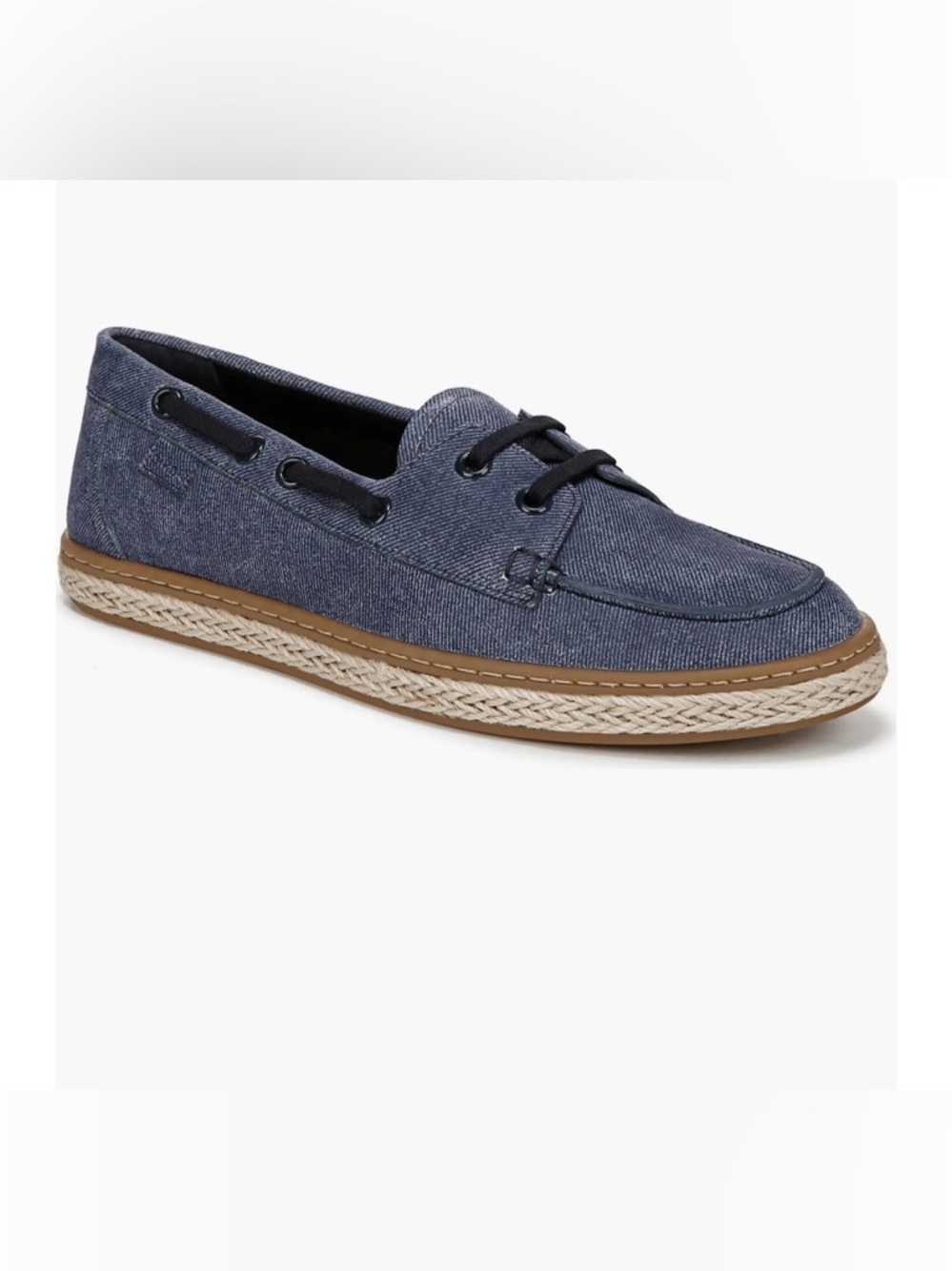 Women's Navy Canvas Boat Shoe Slip-On
